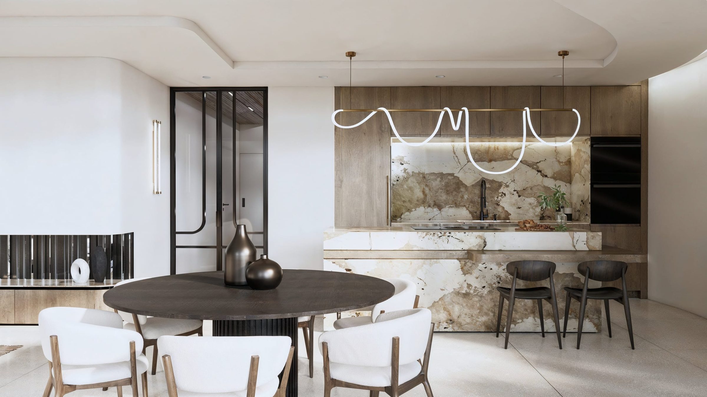 Océanide — salle à manger, rénovation d'appartement par Créa'Home