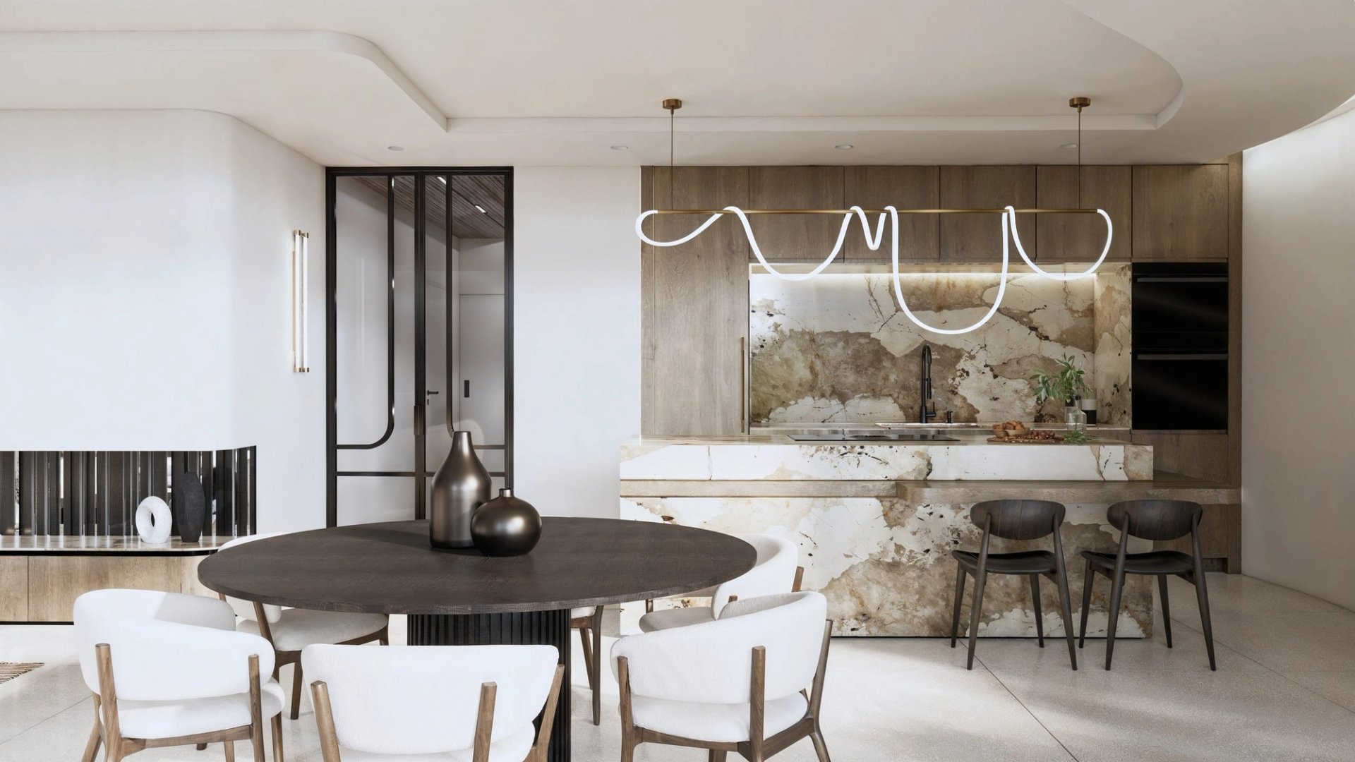 Océanide — salle à manger, rénovation d'appartement par Créa'Home