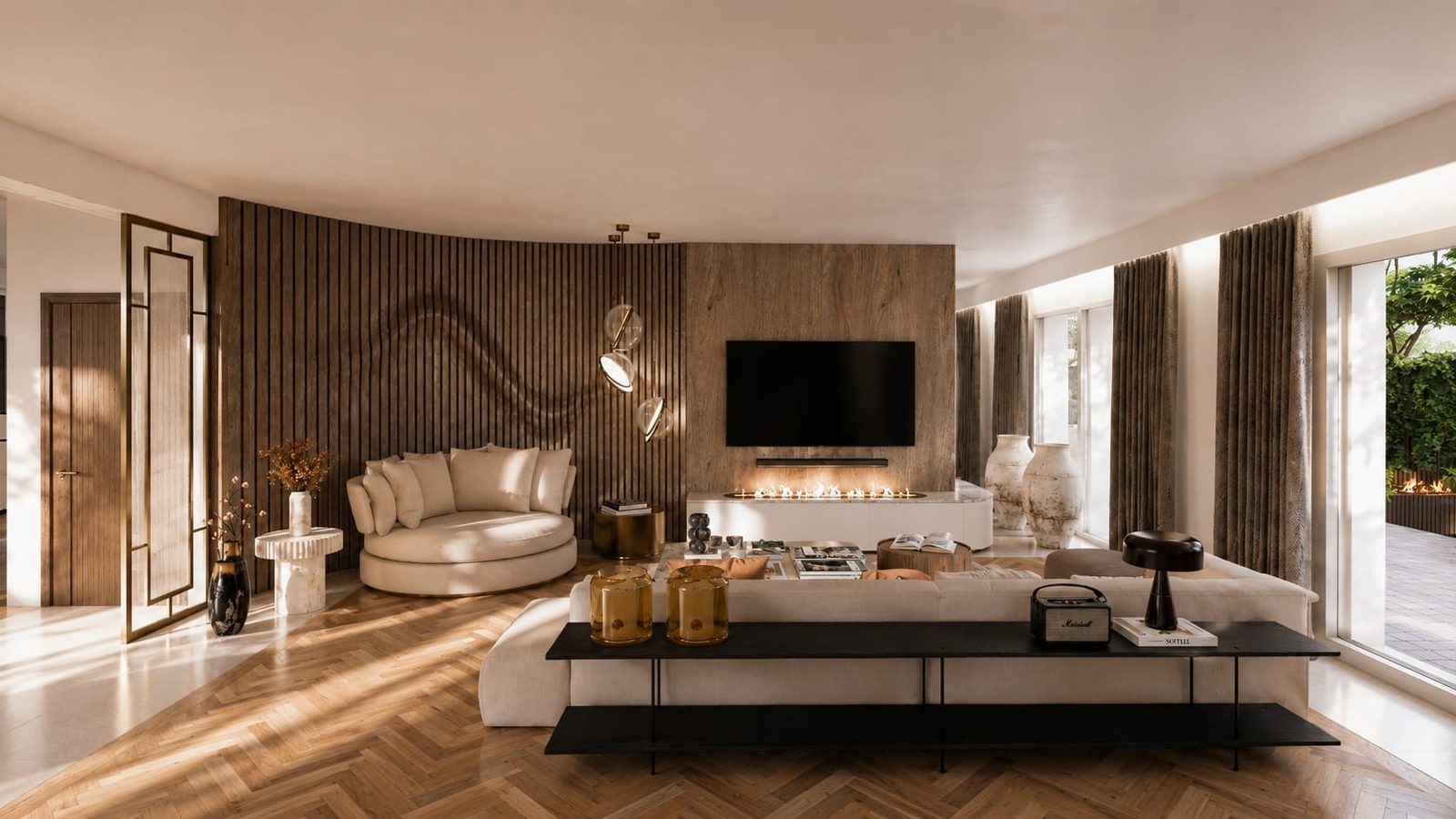 Clos Pecheret — salon, rénovation de villa par Créa'Home