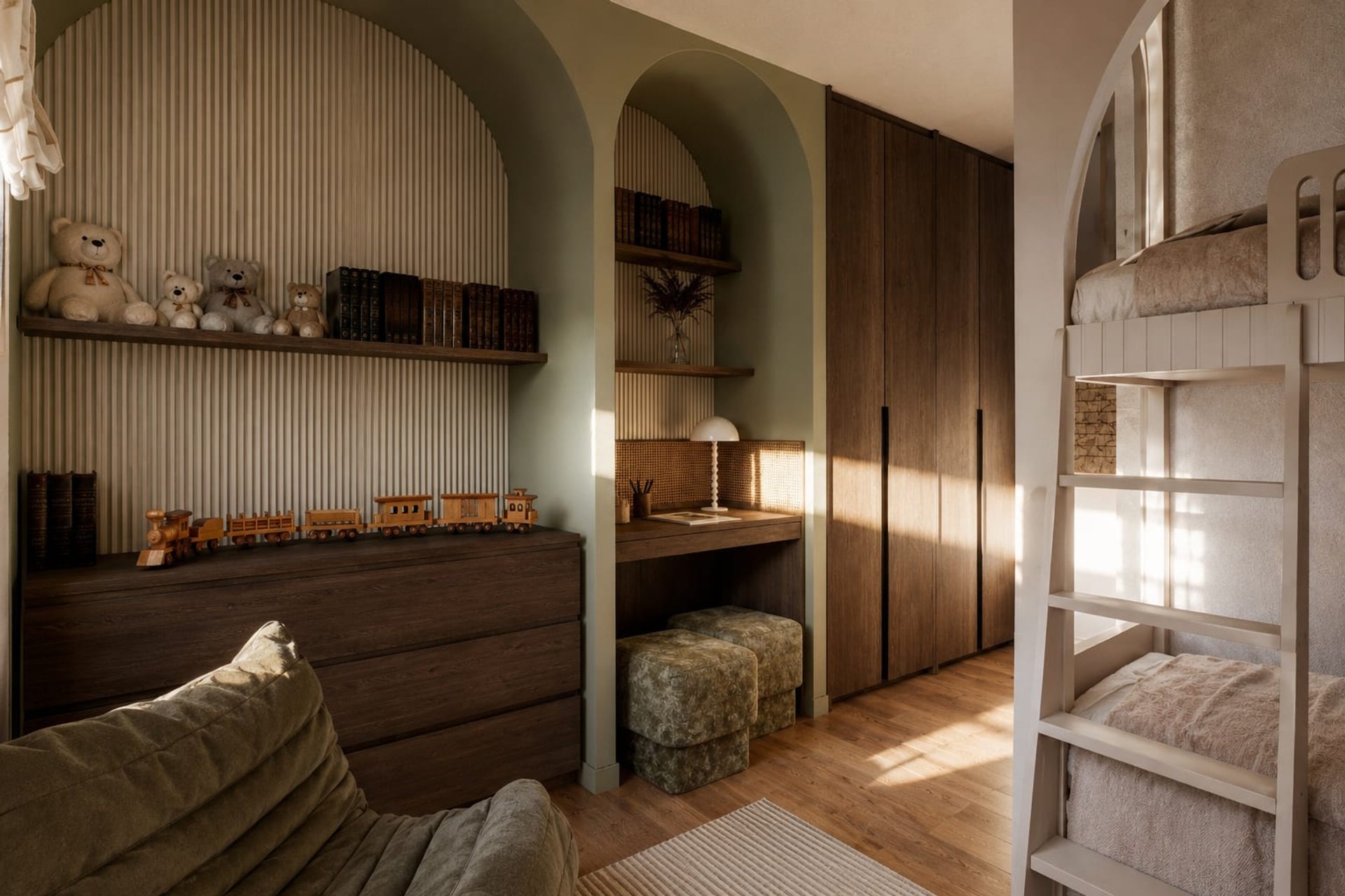 Villa Kerquessaud, La Baule — chambre d'enfant, rénovation de villa par Créa'Home