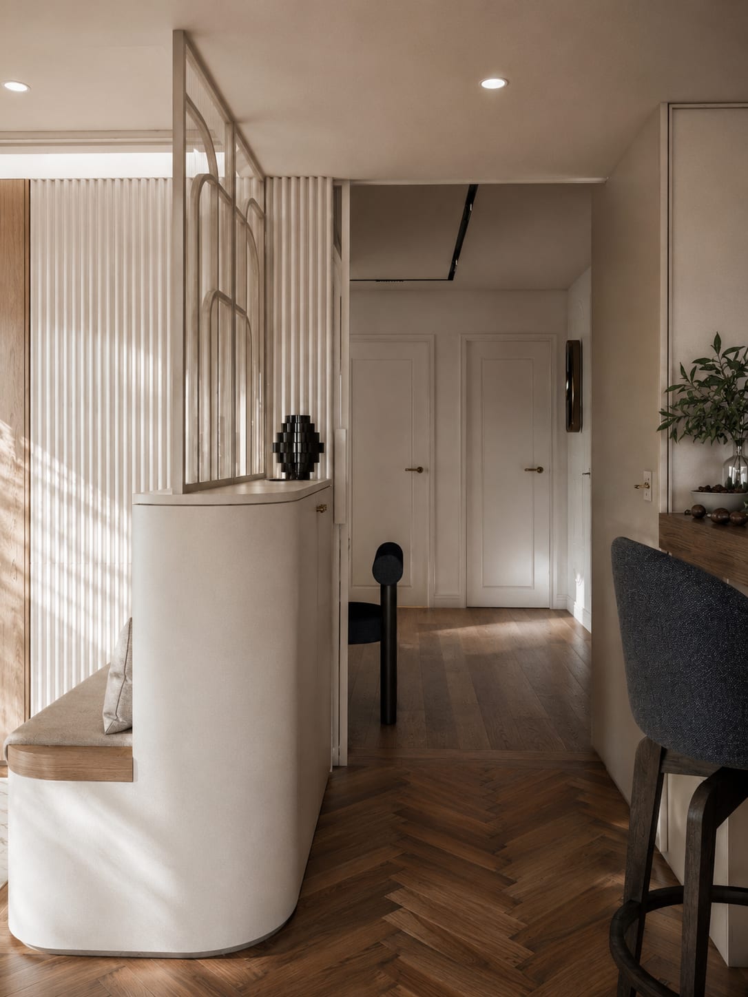 Wagram, Paris — couloir, rénovation d'appartement par Créa'Home