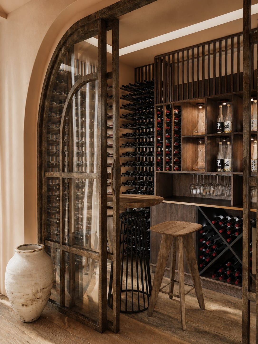 Clos Pecheret — cave à vin, rénovation de villa par Créa'Home