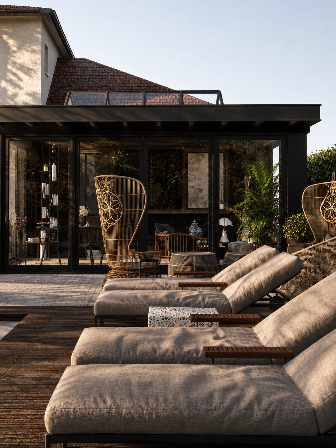 River Chan — vue 5, pool house & extension par Créa'Home