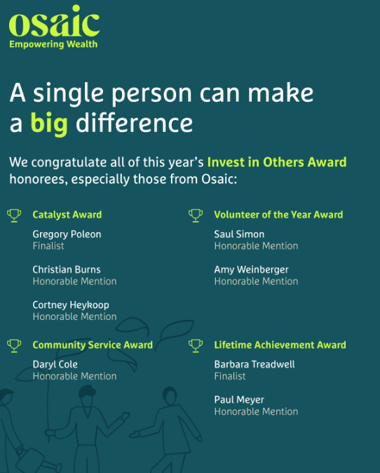 Invest in Others Award nominees