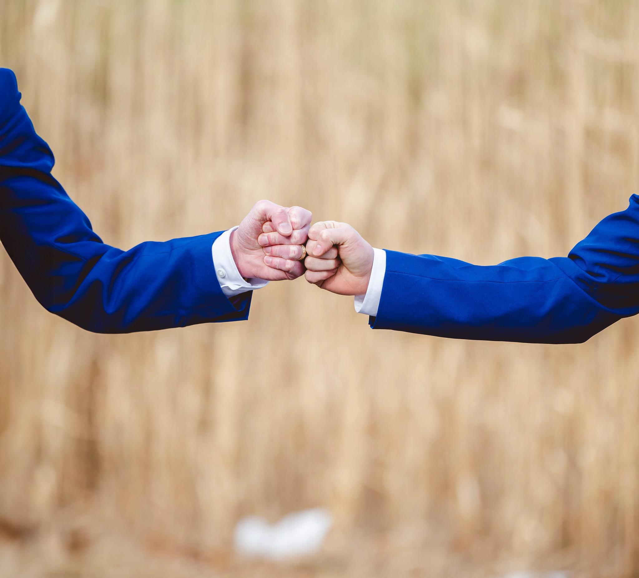 Celebratory fist bump