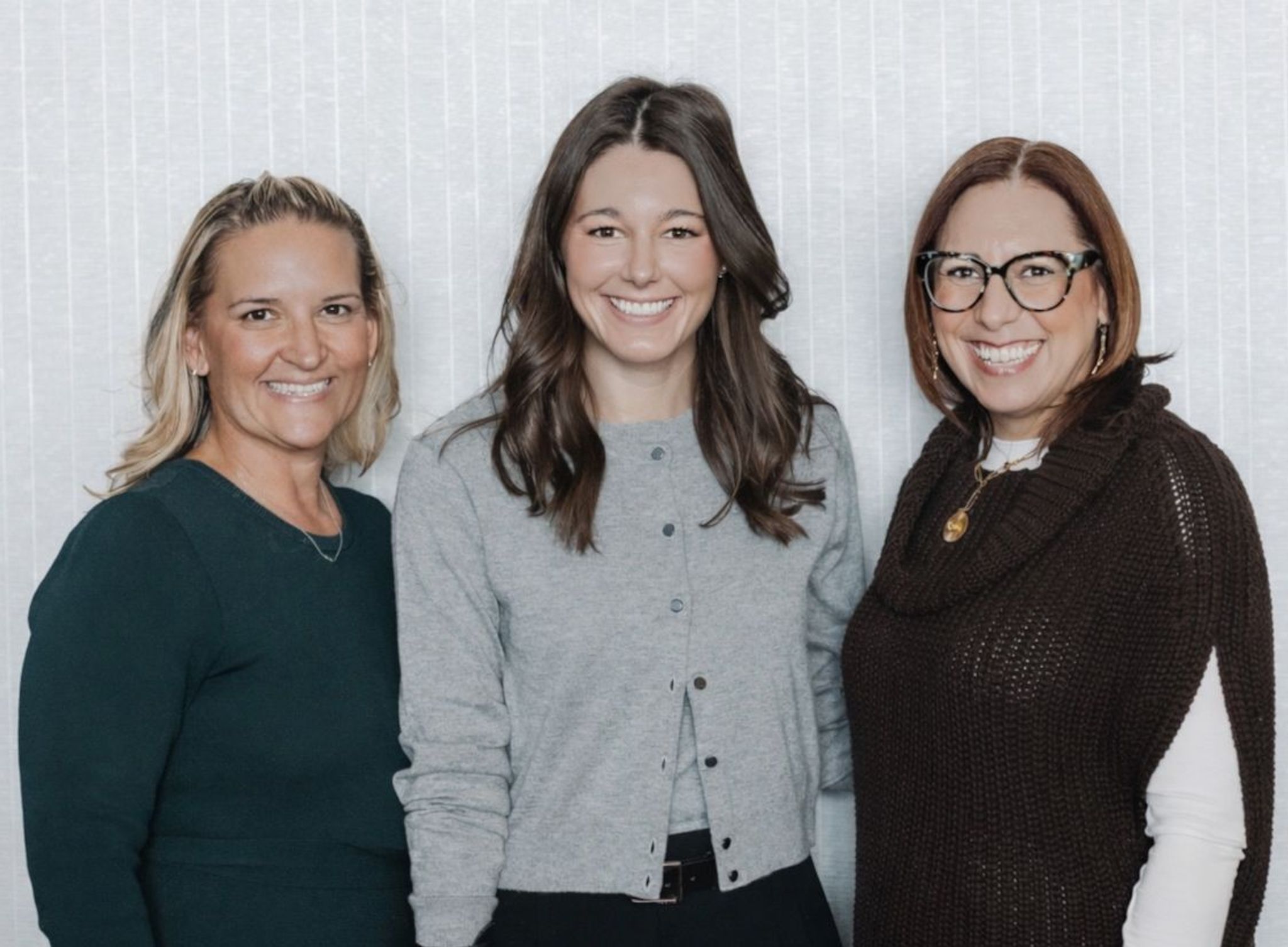 Photo: Jillian Berg of VE (far right) meets with Foundation Chair Stacy O’Keeffe (far left) and Claire Besant of Business Development, co-lead for the Foundation program committee for VE