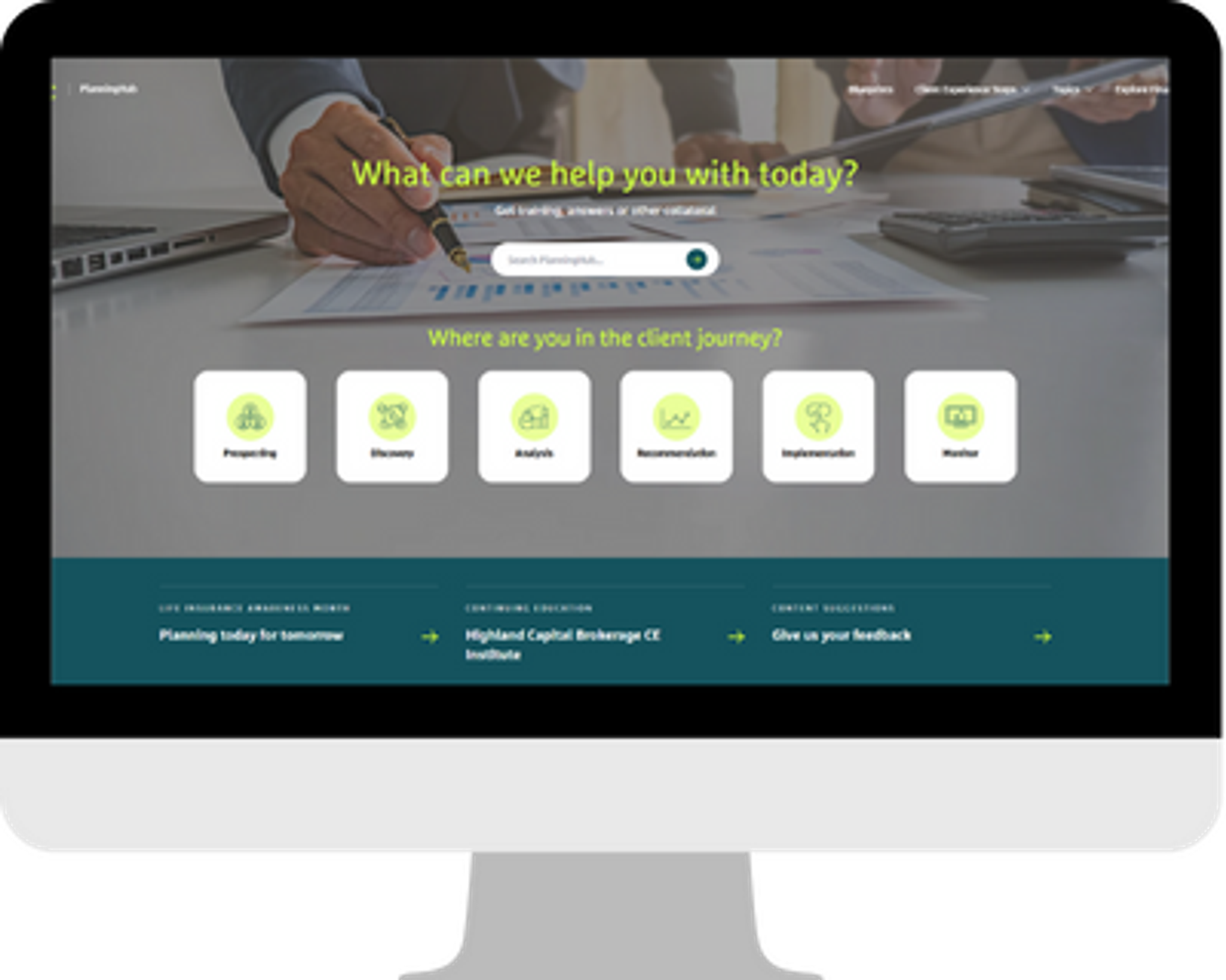 A screenshot of Osaic's PlanningHub