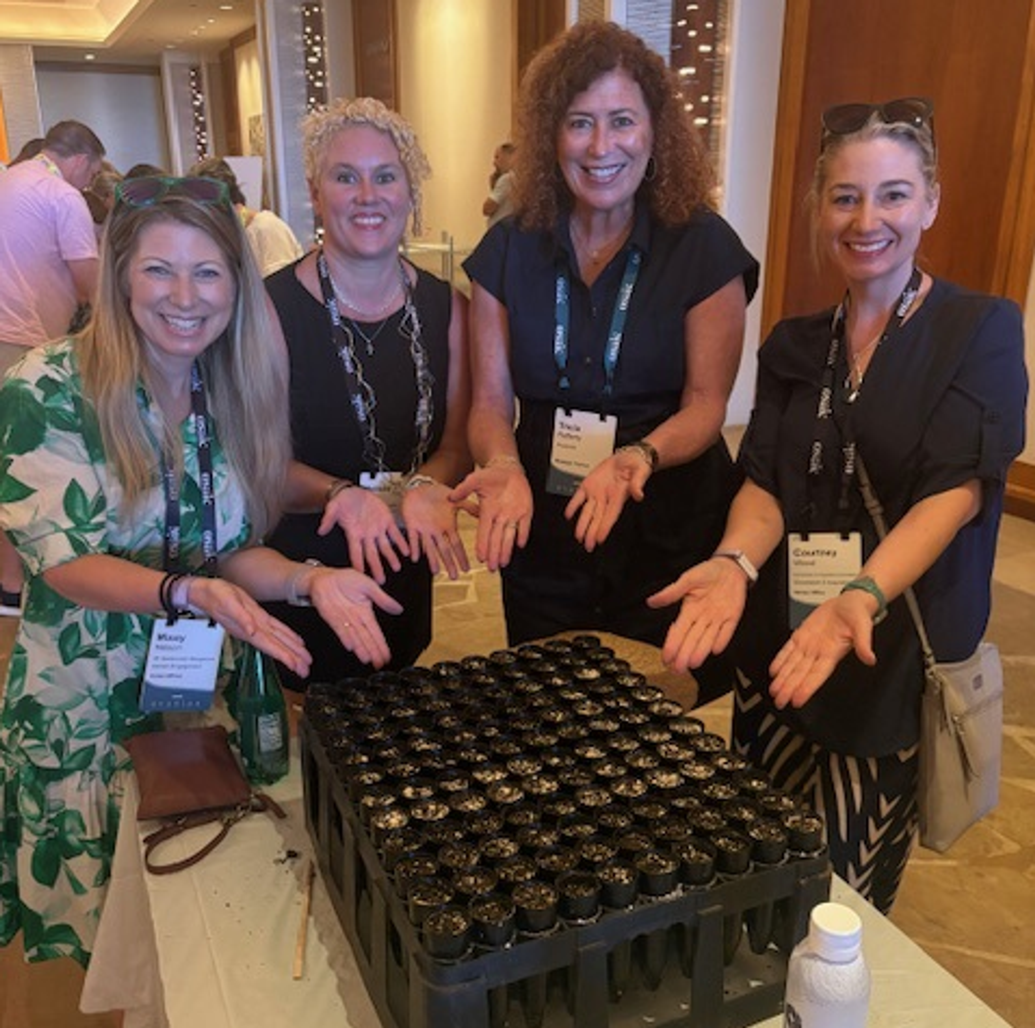 Melissa Taylor (second from left) volunteers at the recent Maui reforestation project with (from left) Missy Nelson of Advisor Engagement, Trish Rafferty, Key Accounts at Prudential, and Courtney Wood, Succession and Acquisition.