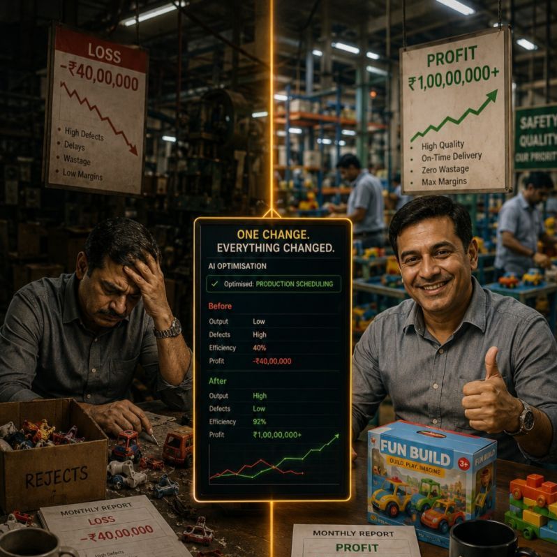 How AI and Predictive Maintenance Turned a Factory’s ₹40 Lakh Monthly Loss into ₹1 Crore in Profit