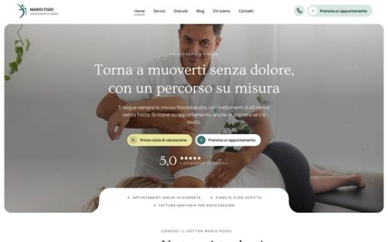 Mario Fisio: la home del sito su computer