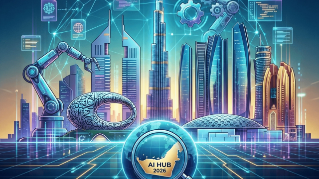 Abstract line illustration representing Top 10 AI Automation Agencies in UAE (Dubai & Abu Dhabi) 2026