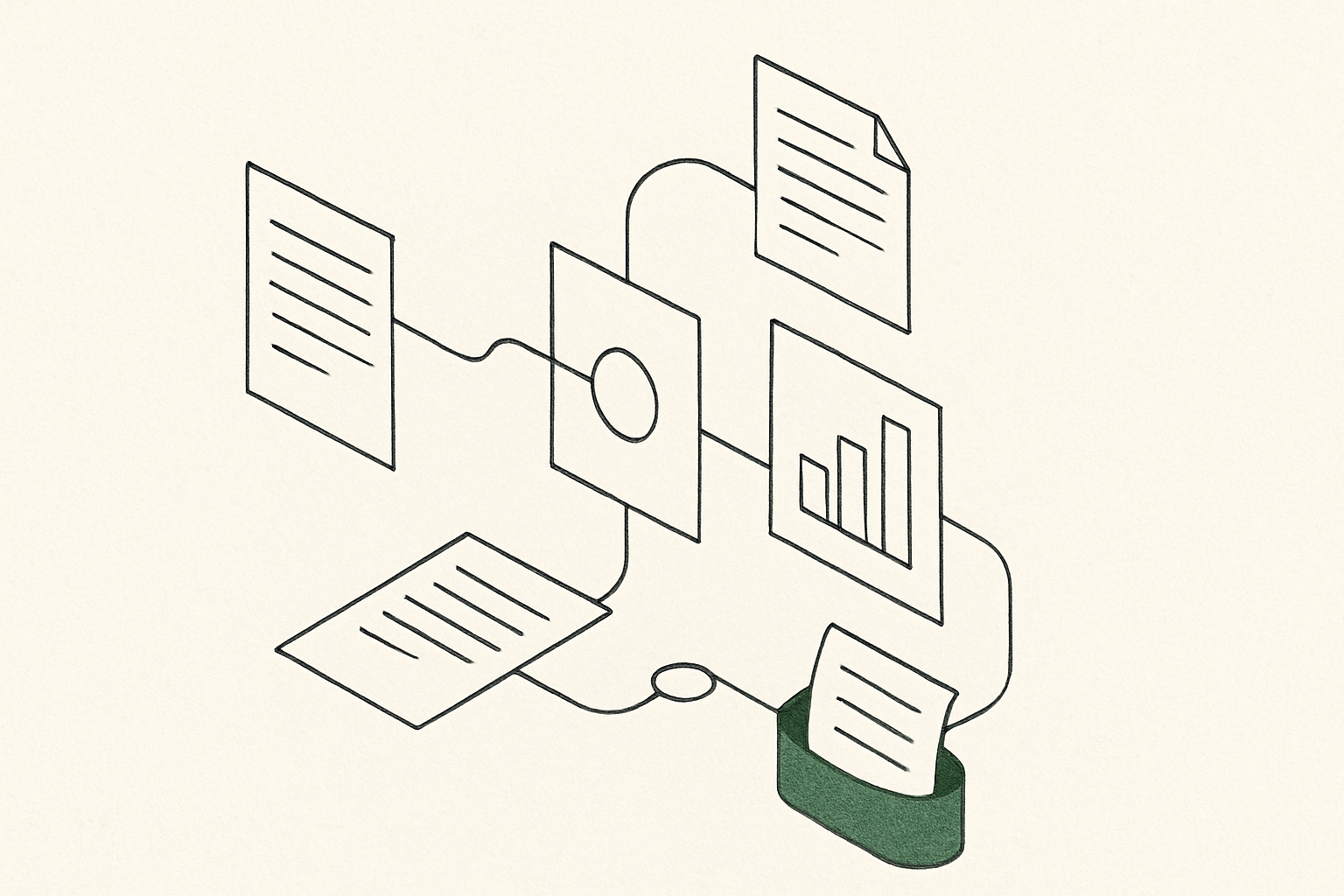Abstract line illustration representing What Is Intelligent Automation, and Is It Different From RPA?