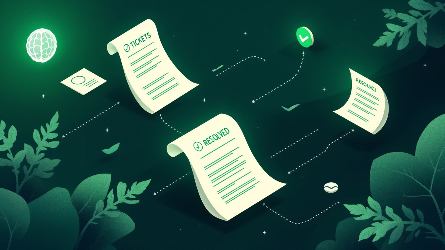 Abstract line illustration representing Zendesk Routes Tickets. It Doesn't Answer Them. Claude Does.