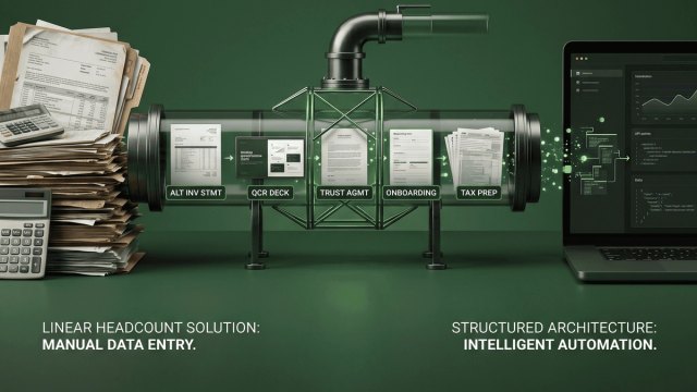 Abstract line illustration representing You're Not Understaffed: The $300k Hidden Cost of Manual RIA Operations