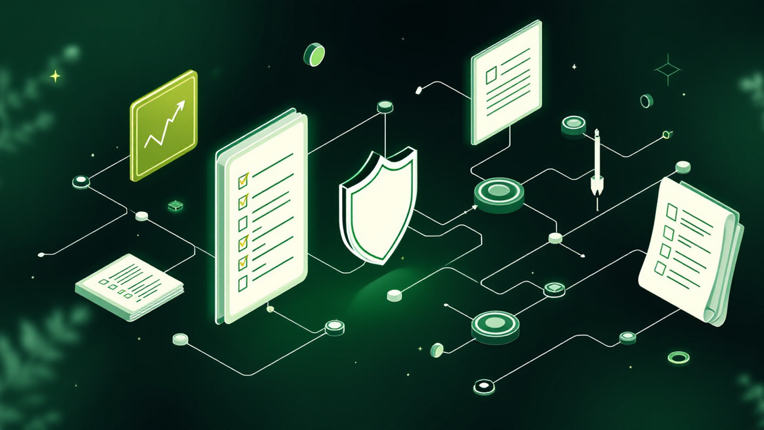 Abstract line illustration representing AI Agents for CPA Firm Operations: Tax Season, Document Collection, and Compliance (2025)