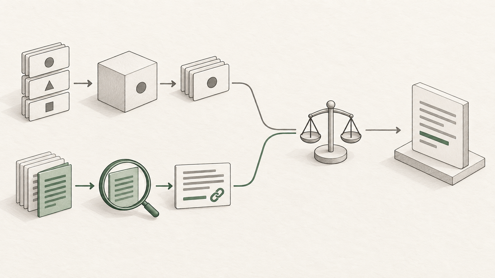 Abstract line illustration representing Fine-Tuning vs RAG: Which One Does Your Business Need?