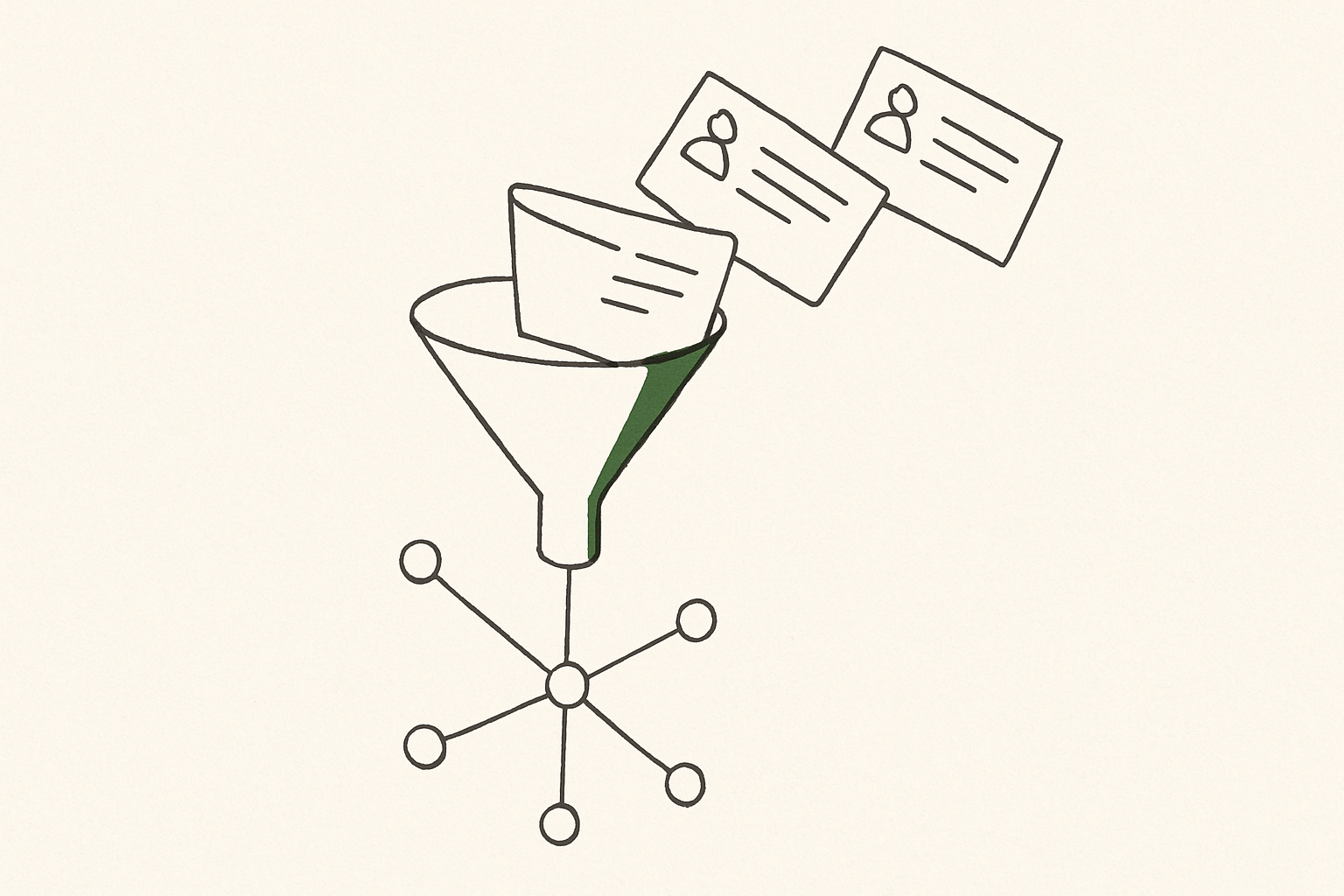 Abstract line illustration representing AI Native CRM: Is Your CRM the Problem, or the Data in It?