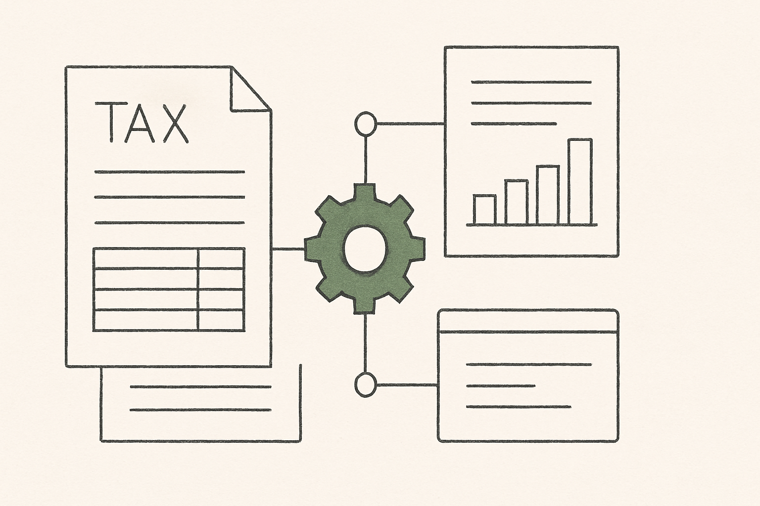 Abstract line illustration representing Tax Document Automation Workflow for CPA Firms