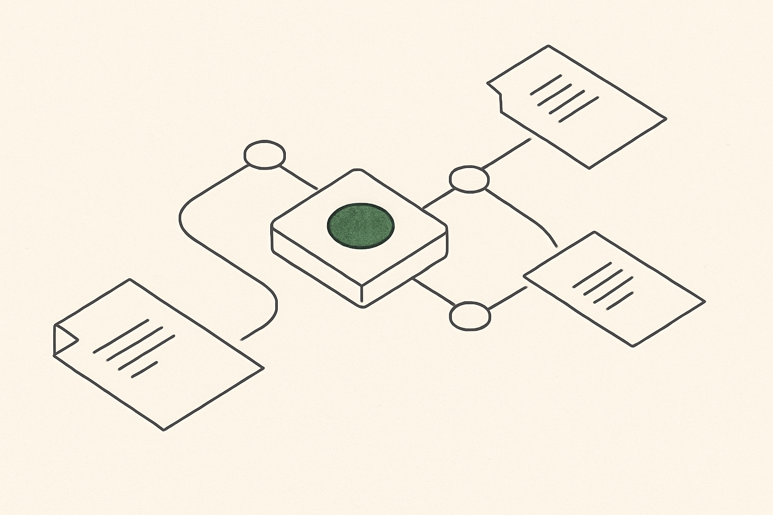 Abstract line illustration representing What Can Airtable Automation Do Before You Need More?