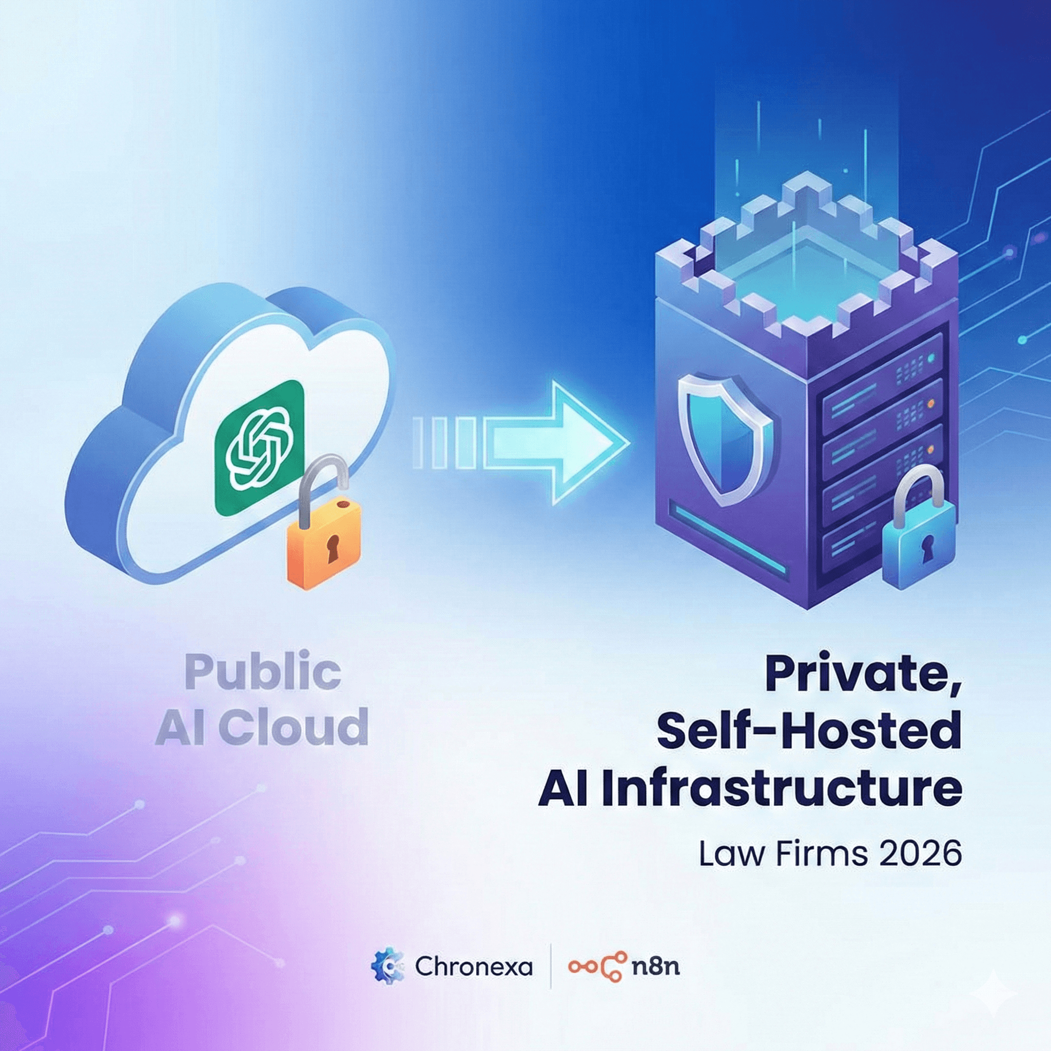 Abstract line illustration representing Beyond ChatGPT: Why Law Firms are Migrating to Private, Self-Hosted AI Infrastructure in 2026