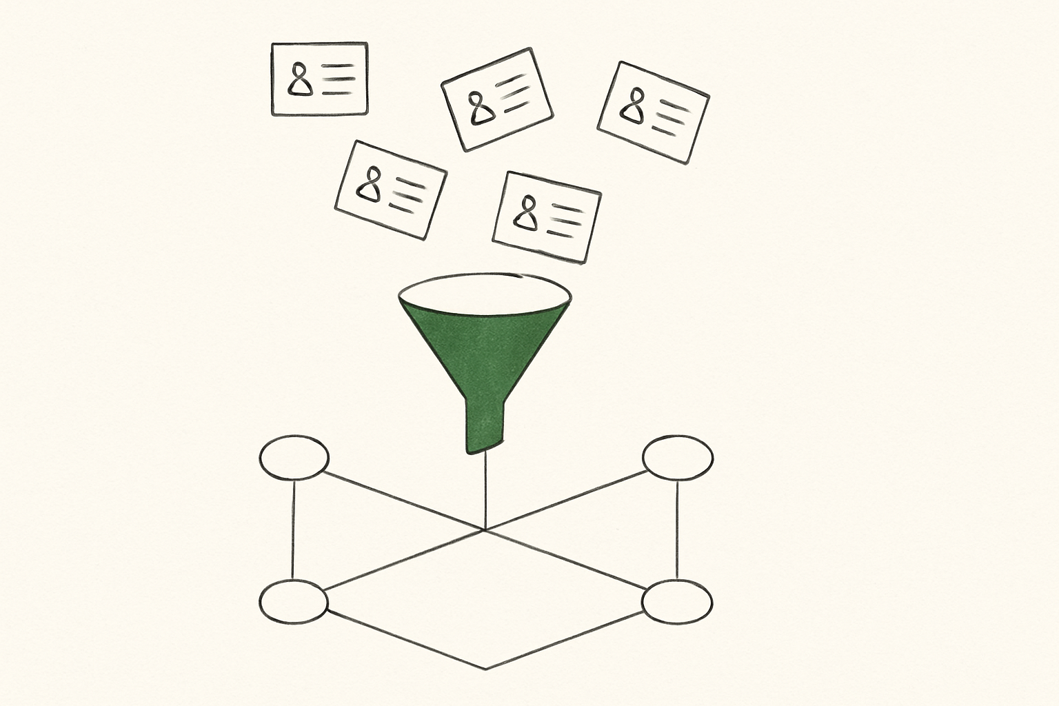 Abstract line illustration representing What Actually Integrates With Airtable for a Real Working CRM?