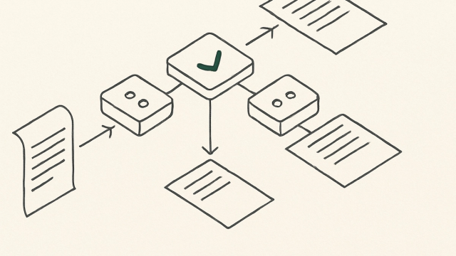 Abstract line illustration representing AI Agents for Business: Which Four Jobs Actually Work?