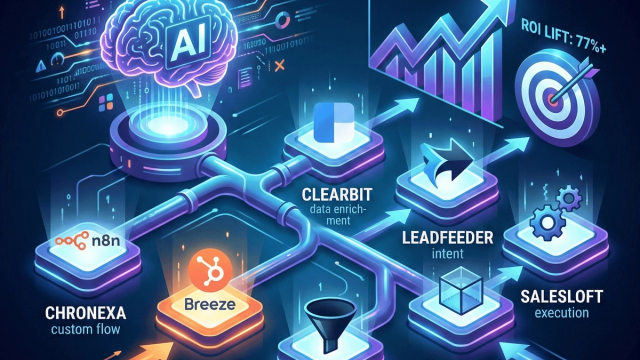 Abstract line illustration representing Top 7 AI Lead Scoring Platforms for B2B SaaS (2026 Guide)