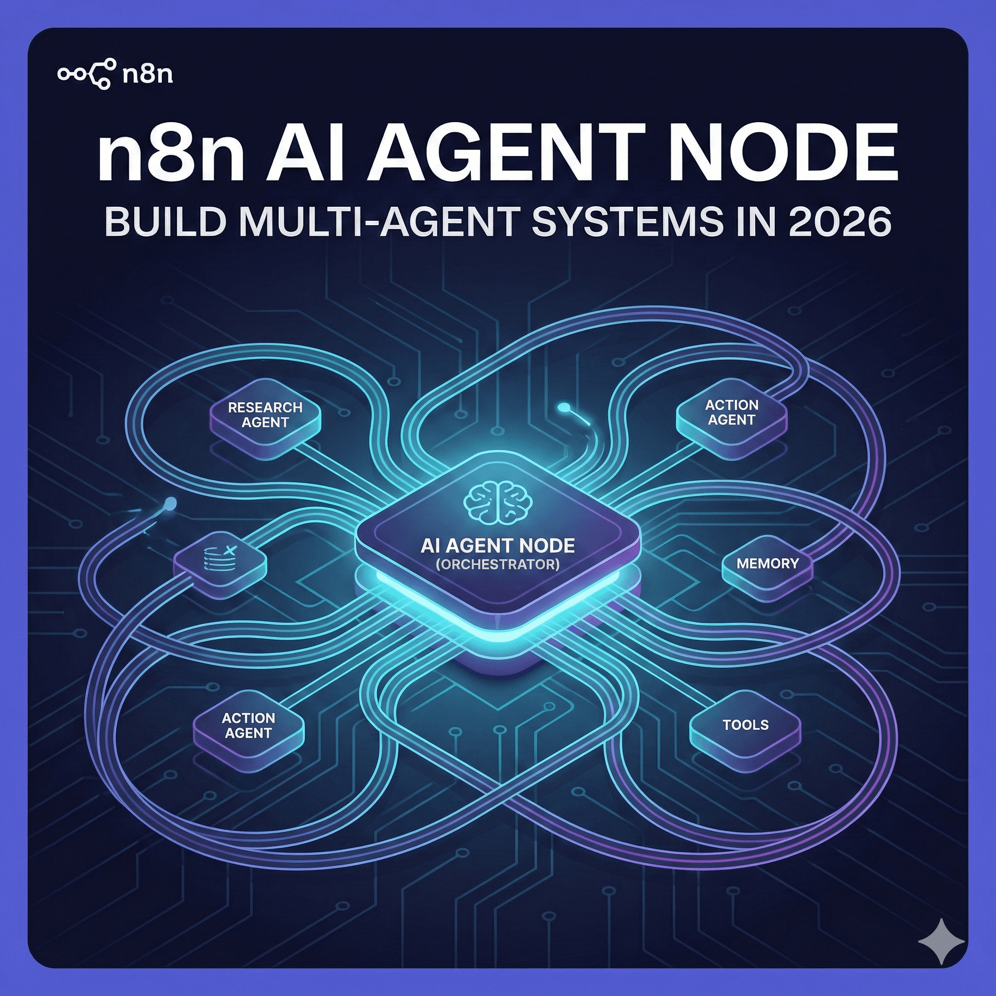 Abstract line illustration representing Building Advanced AI Agents with n8n: The 2026 Technical Guide