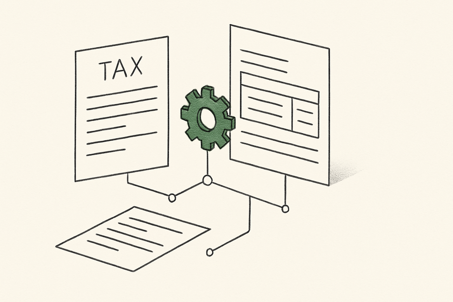 Abstract line illustration representing AI Tax Preparation Software: What Should a CPA Firm Expect?