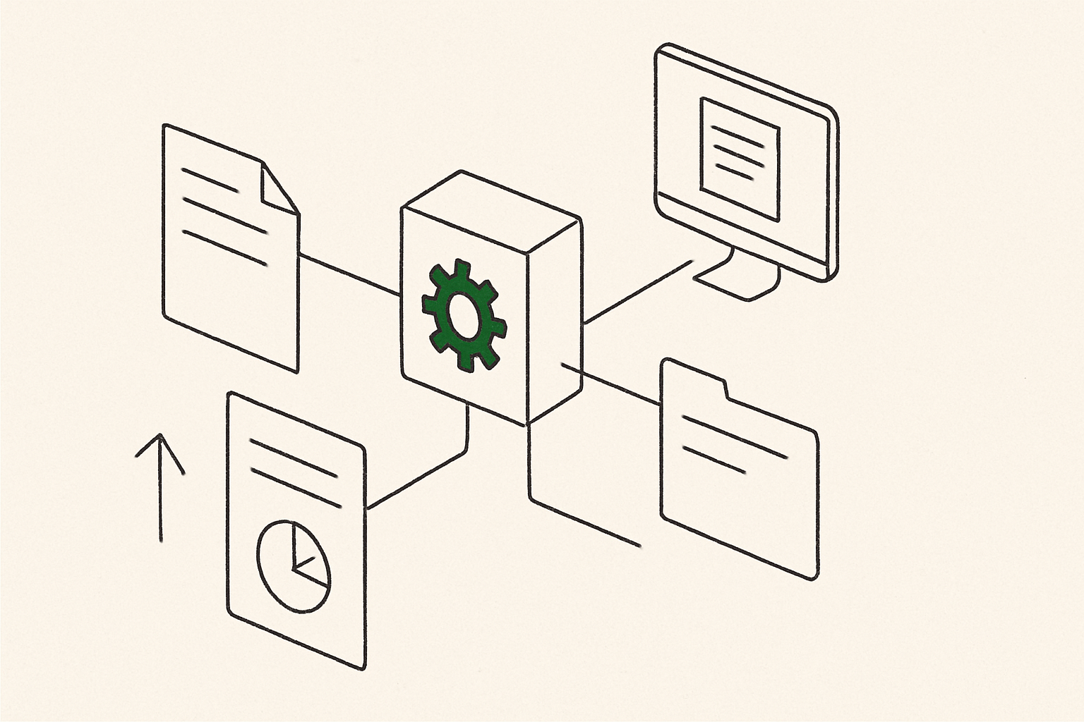 Abstract line illustration representing AI Readiness Assessment: Can You Score Your Own Firm?
