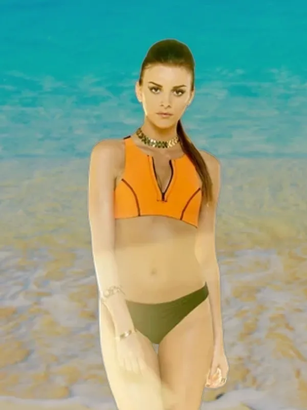 danielle love island orange dress Love Island (UK): Season 10 Episode 35 Ruffled Orange Dress