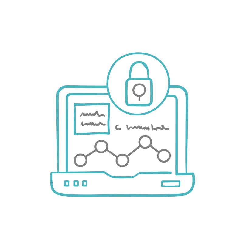 Illustration of data on a laptop