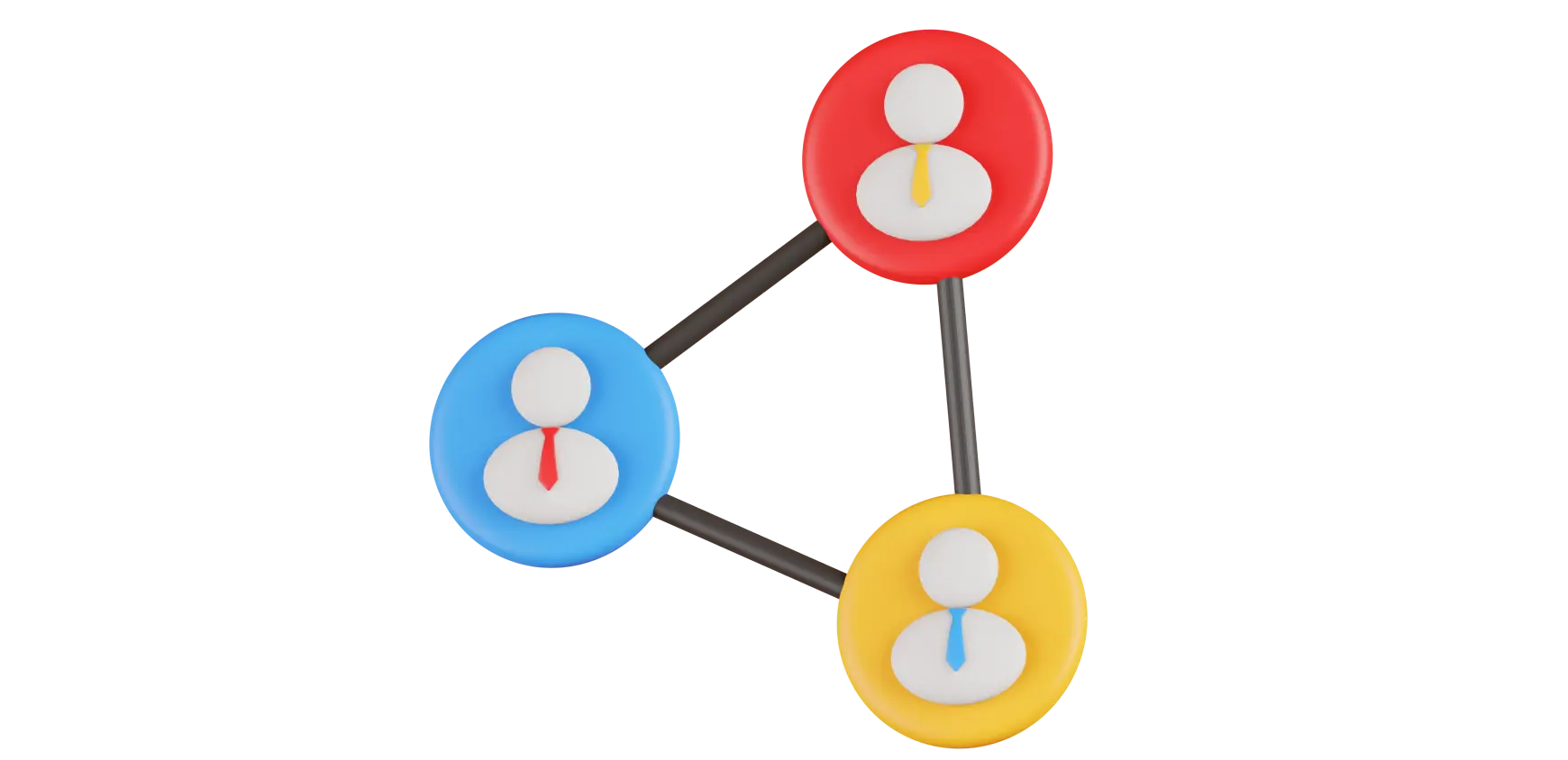 Three connected nodes with user icons