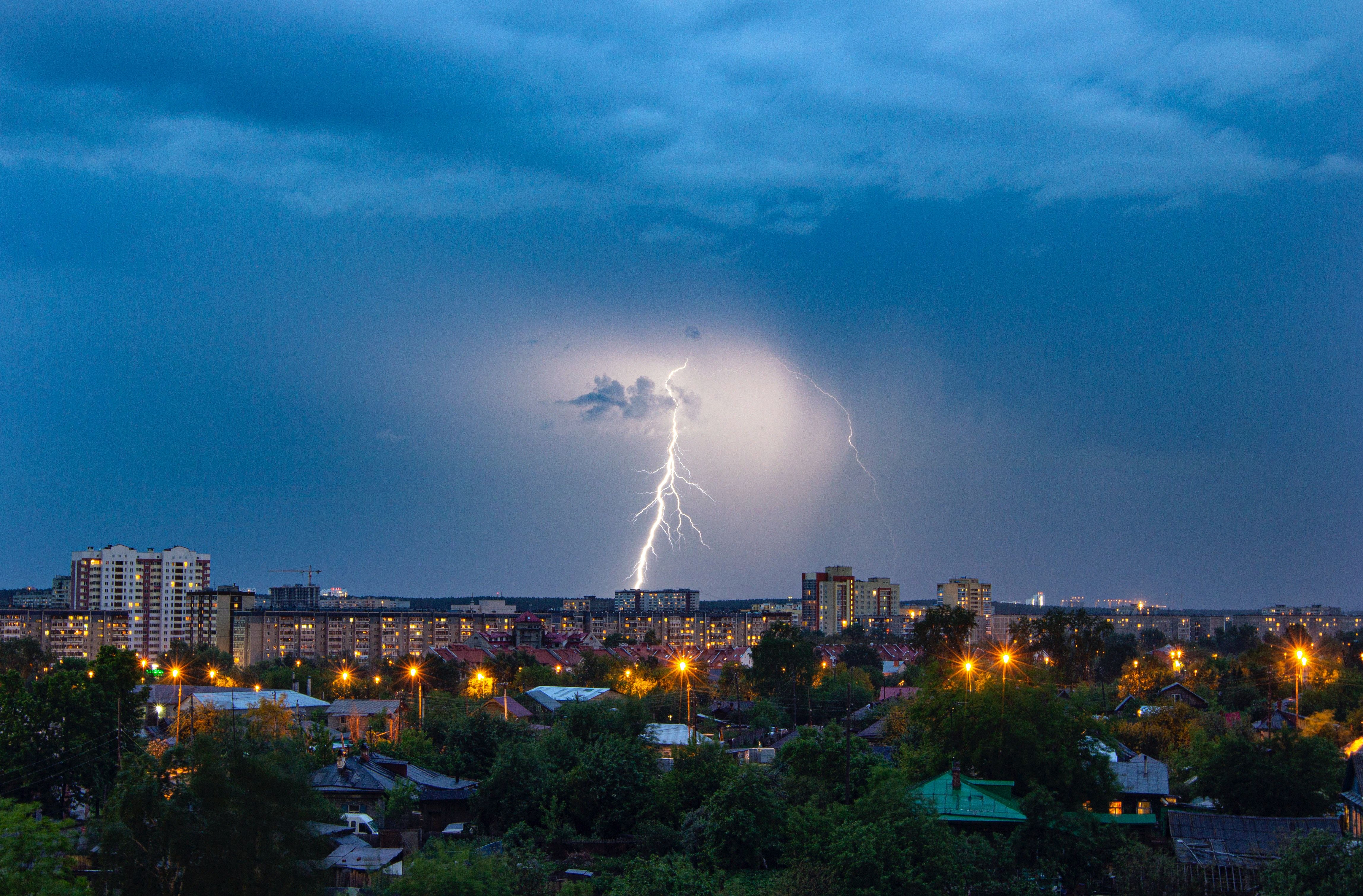 Lightning damaging a construction site
