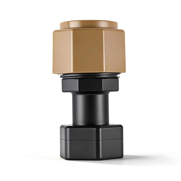 Unitwist EasyTail 22mm Monogold pipe adaptor with black threaded connection for secure plumbing installations.