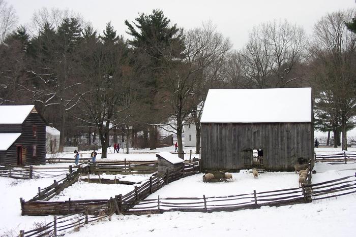 The center village at Old Sturbridge Village, a living history museum in Massachusetts.