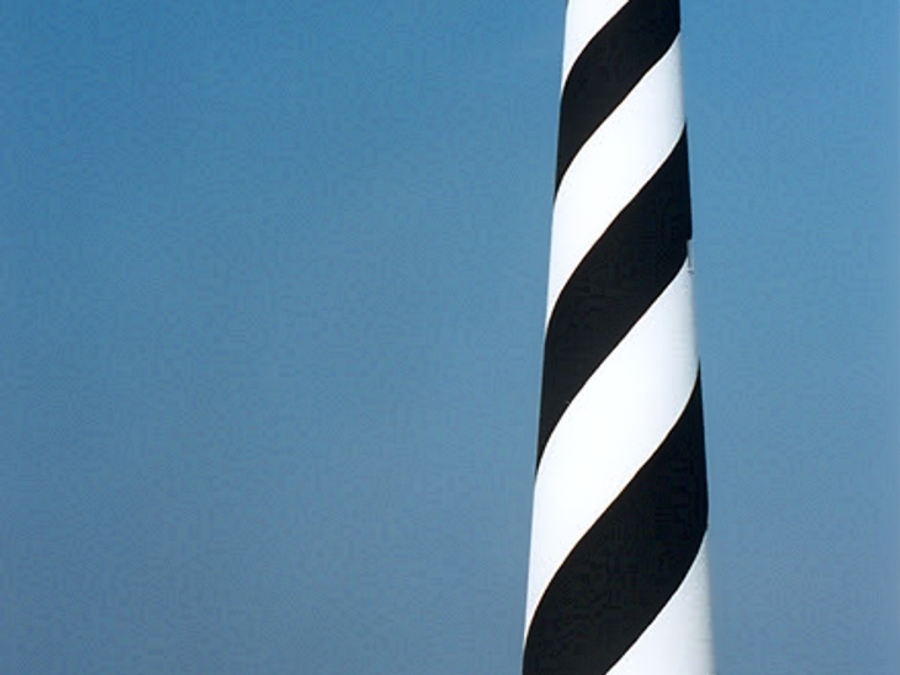 Cape Hatteras Lighthouse at its original site before the 1999 relocation.