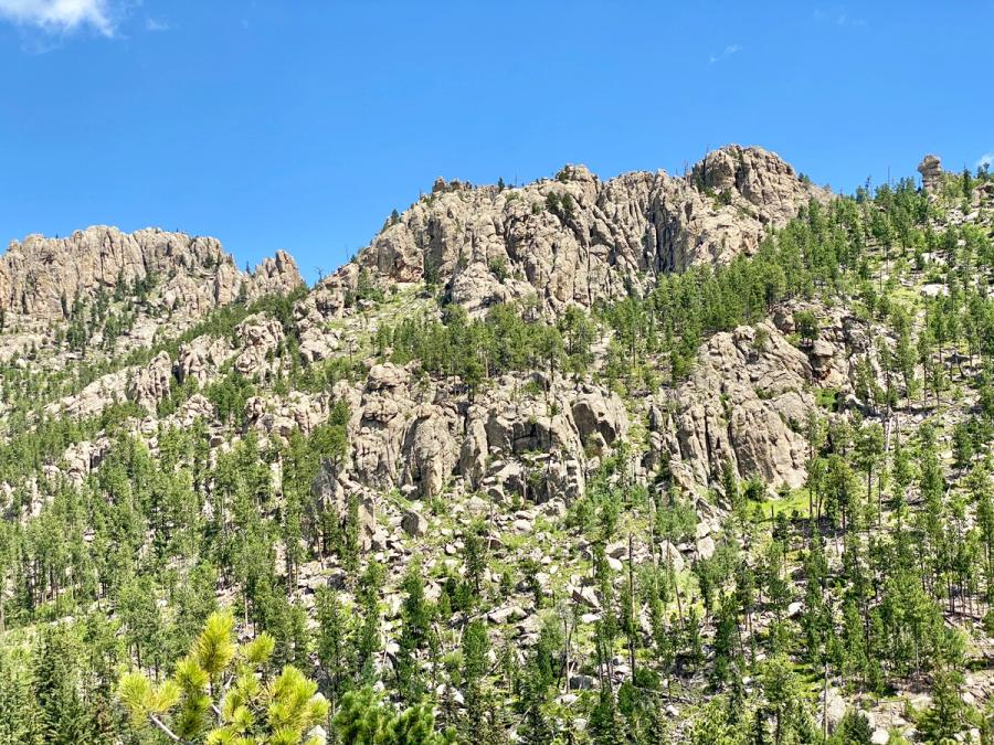 The granite spire formations along Needles Highway in Custer State Park.