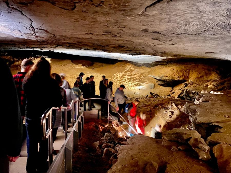 A tour passage deep within Mammoth Cave.