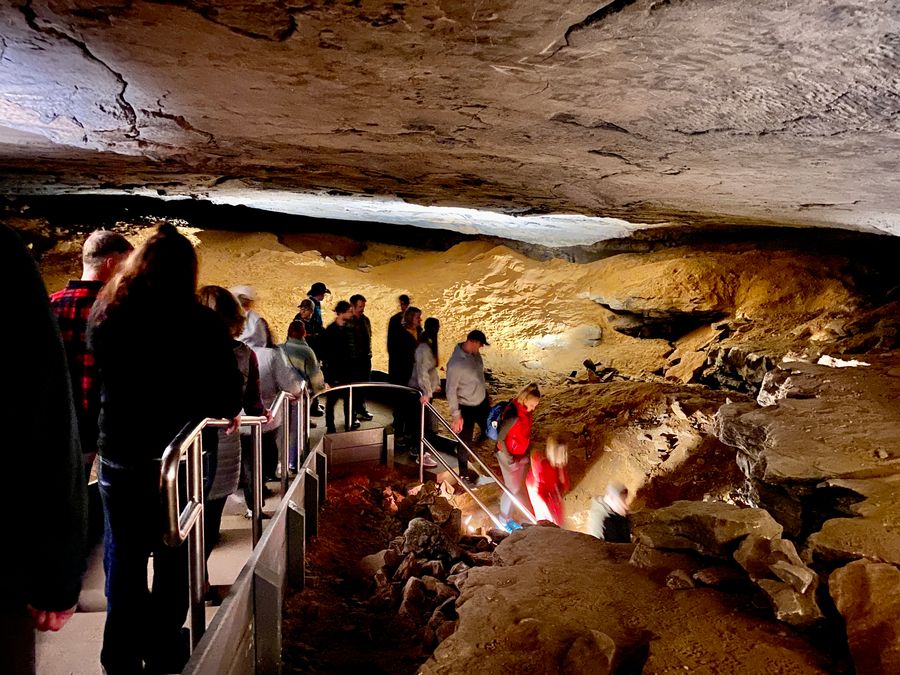 A tour passage deep within Mammoth Cave.
