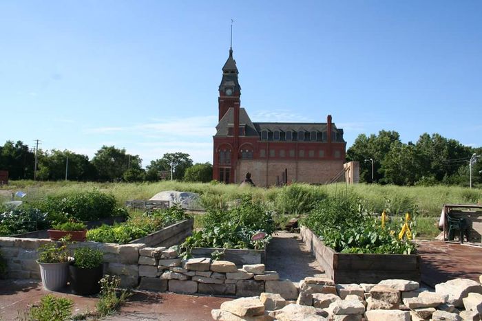 Historic row houses in the Pullman National Monument district in Chicago.
