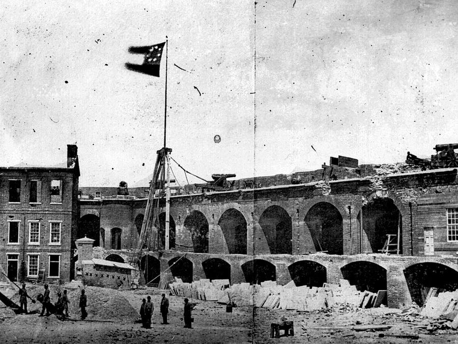 The interior of Fort Sumter after its surrender in April 1861.