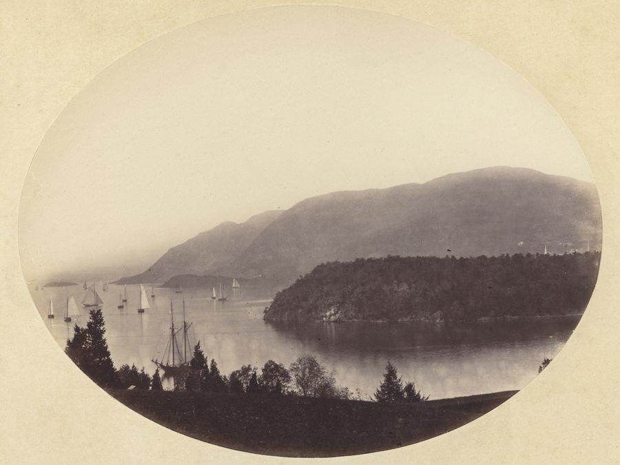 An 1867-68 photograph of the Hudson River view from Trophy Point.