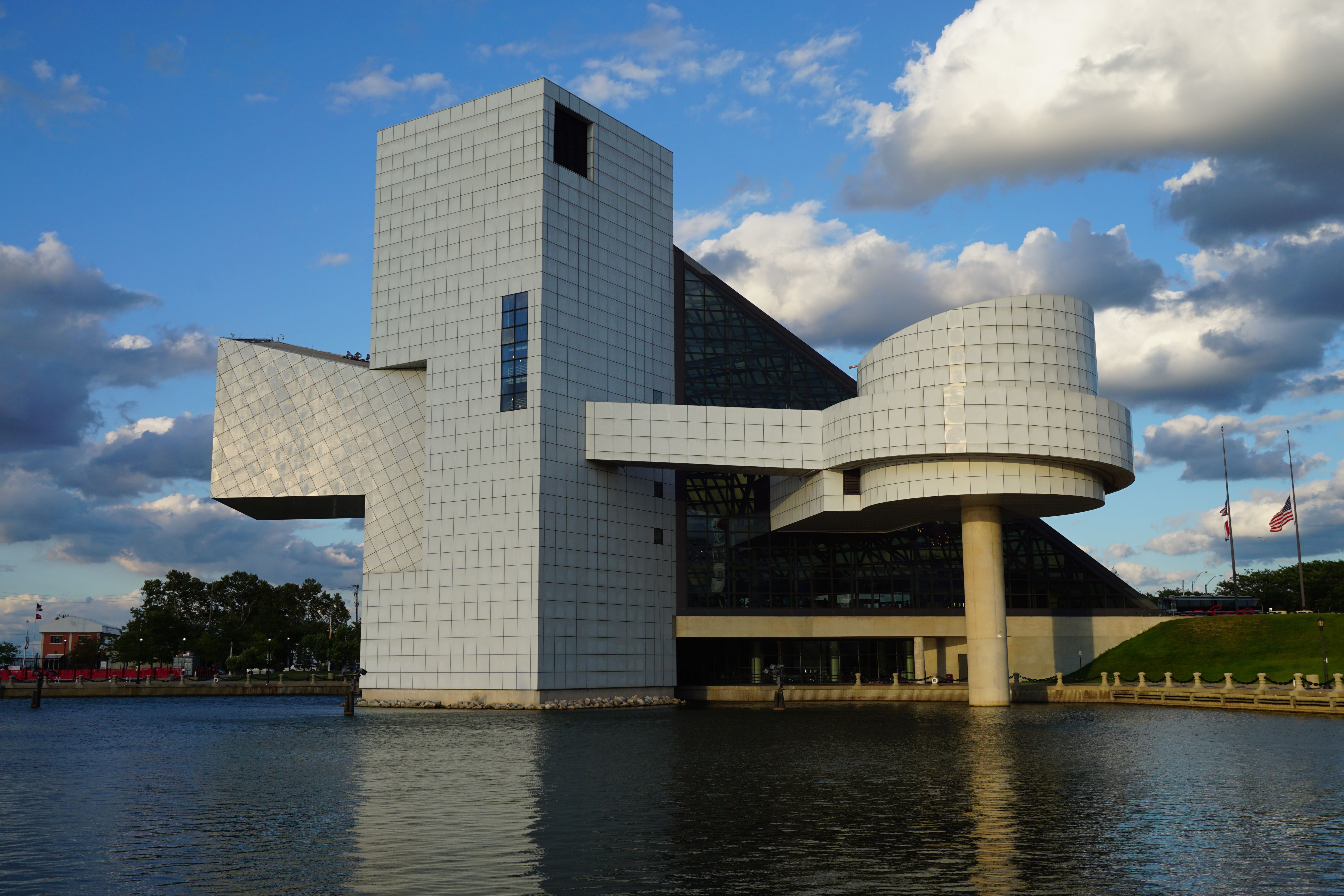 A view of the Rock and Roll Hall of Fame and Museum in Cleveland.