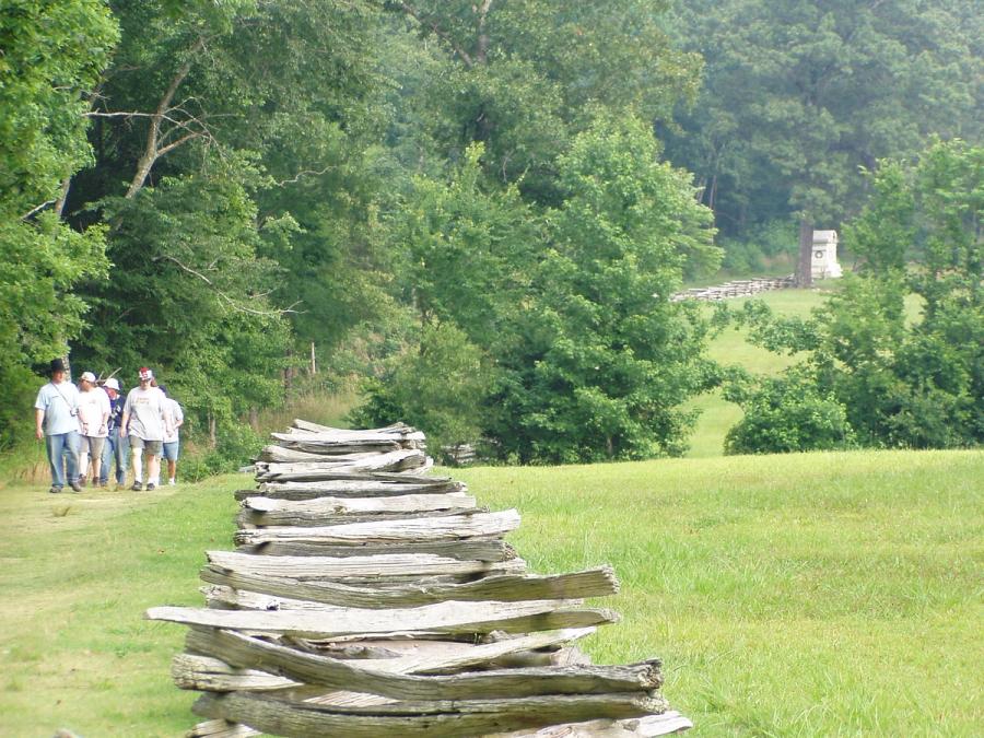 The sunken road known as the 'Hornet's Nest' at Shiloh battlefield.