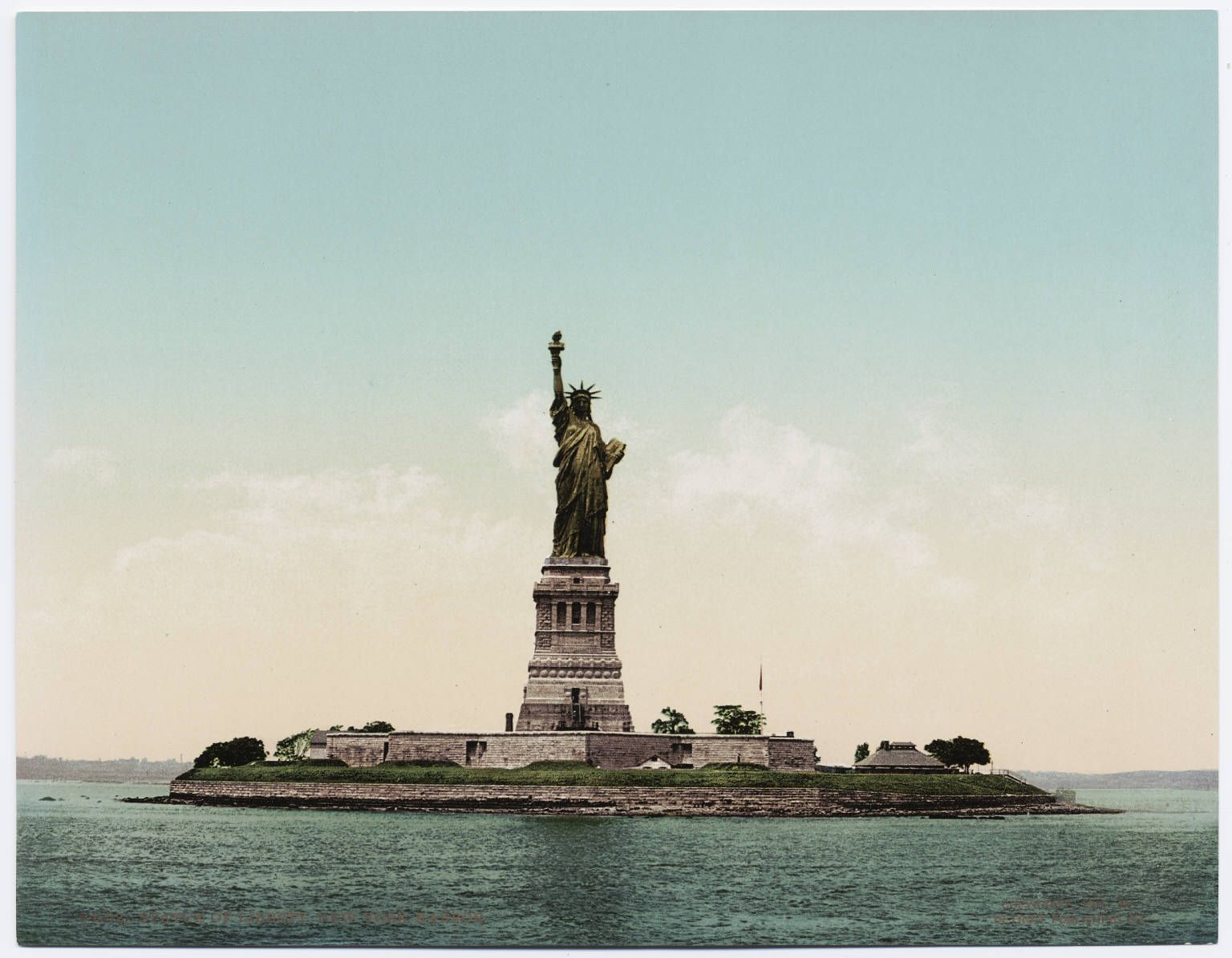 The Statue of Liberty photographed by the Detroit Photographic Company, c. 1905.