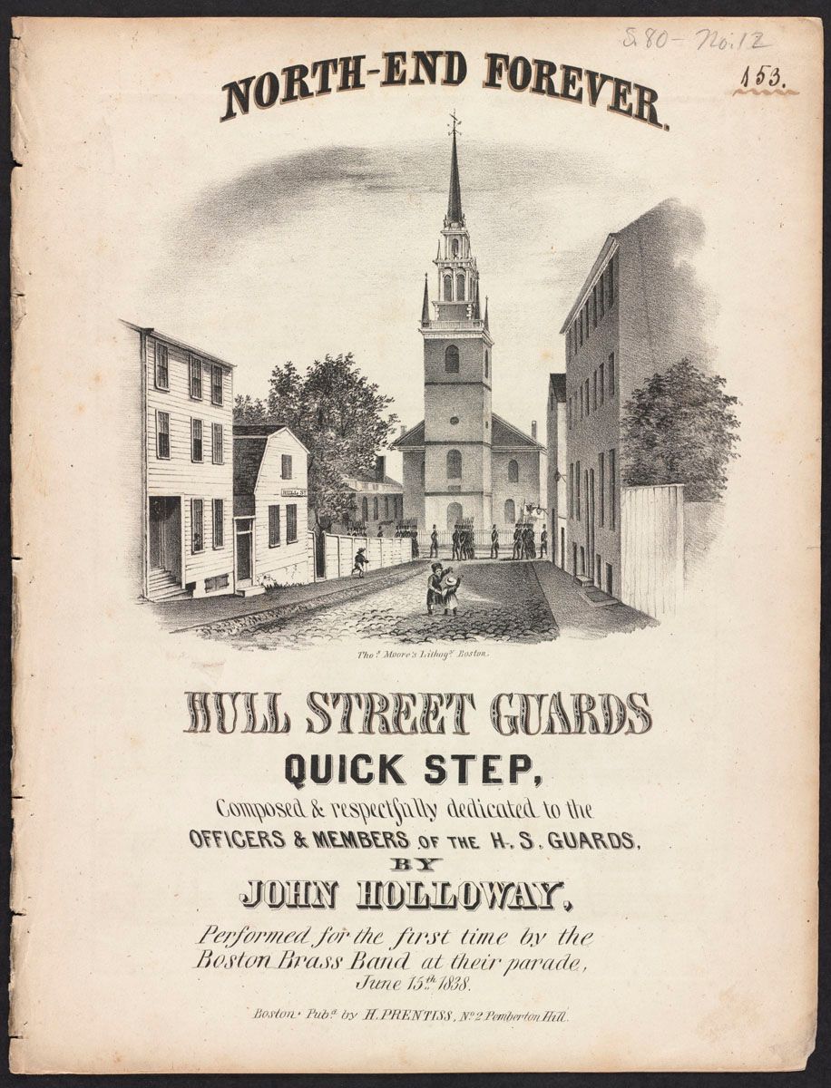 A historic view of Old North Church in Boston.