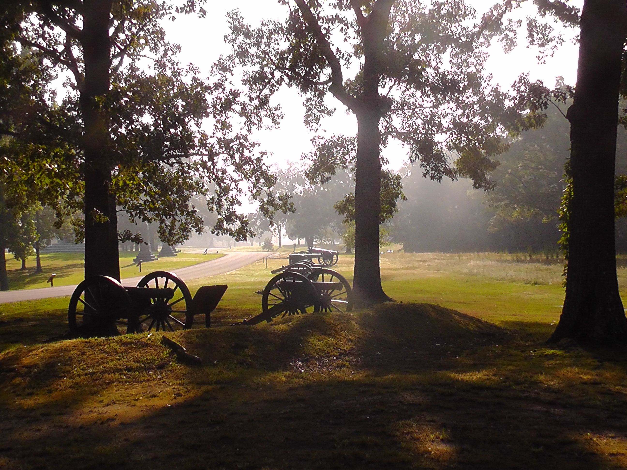 A preserved cannon on the battlefield at Shiloh National Military Park.