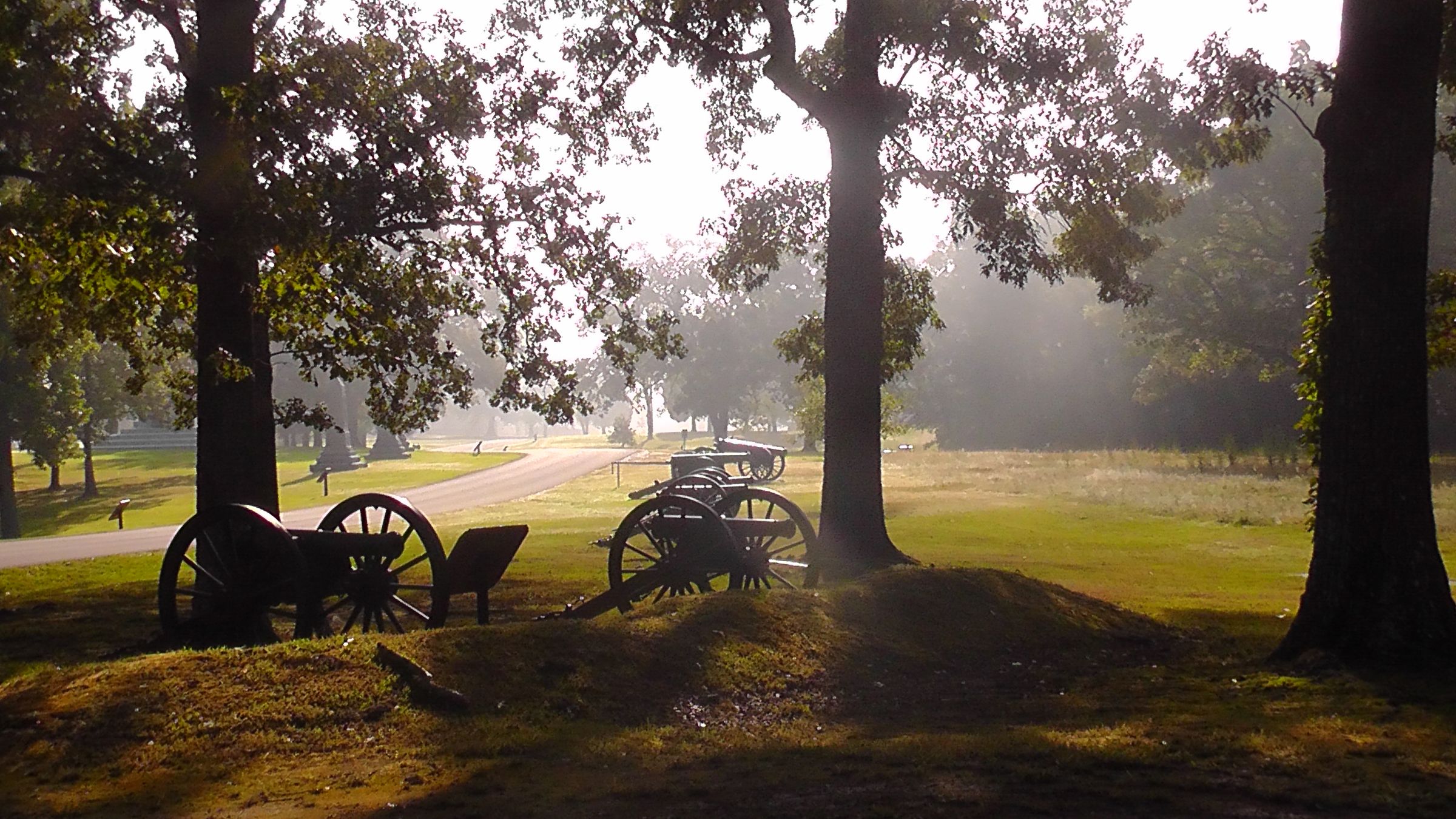 A preserved cannon on the battlefield at Shiloh National Military Park.