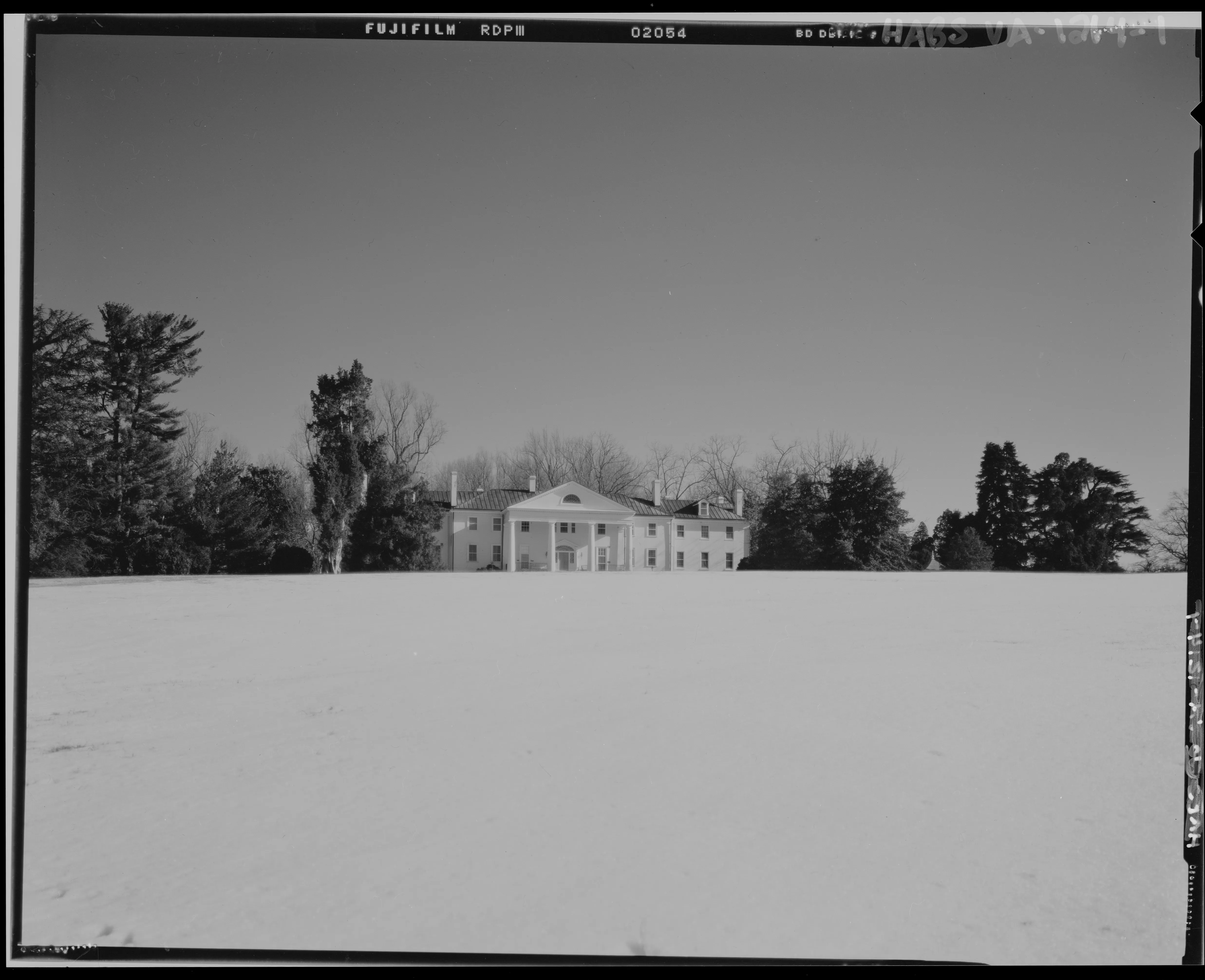 A distant view of Montpelier's front approach from the drive.